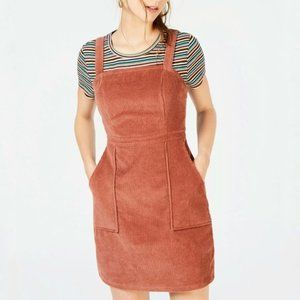 Common Stitch Copper Brown Ribbed Corduroy Dress With Pockets Size Small
